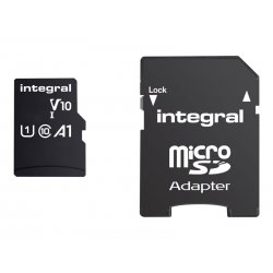 Integral - Cartão de memória flash (adaptador microSDHC a SD Incluído) - 32 GB - A1 / Video Class V10 / UHS Class 1 / Class10 -