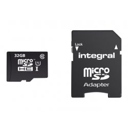 Integral UltimaPro - Cartão de memória flash (adaptador microSDHC a SD Incluído) - 32 GB - UHS Class 1 / Class10 - microSDHC UH