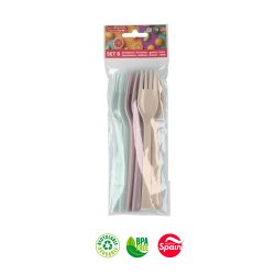 Garfos Plástico 26cm Reutilizáveis Sortido Pack 6un 6621485