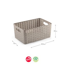 Caixa Arrumação Rattan Nº2 6L Bege 6623059