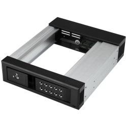StarTech.com 5.25" to 3.5" Trayless Hard Drive Hot Swap Bay - Removable Hard Drive Bay for 3.5" SATA/SAS Drives - Aluminum (HSB