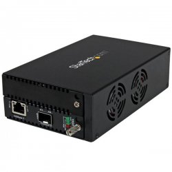 StarTech.com 10 Gigabit Ethernet Copper-to-Fiber Media Converter - Open SFP+ - Managed - 10G Ethernet Media Converter (ET10GSFP