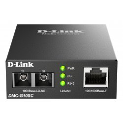 DMC-G10SC D-Link DMC G10SC - Conversor de media de fibra - 1GbE - 10Base-T, 100Base-TX, 1000Base-T, 1000Base-LX - RJ-45 / modo 