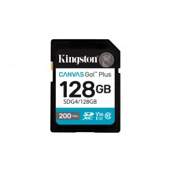 SDG4/128GB Kingston Canvas Go! Plus - Cartão de memória flash - 128 GB - Video Class V30 / UHS-I U3 / Class10 - SDXC UHS-I