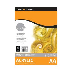 Bloco Papel Acrílico Daler Rowney Simply A4 190g 16Fls 108436731400