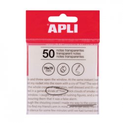 Bloco Notas Aderentes 075x075mm Apli Transparente 50Fls APL19568