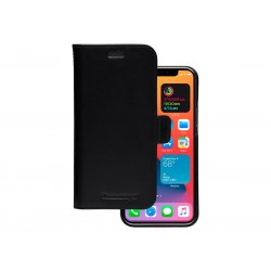 LY61GTBL1180 dbramante1928 Lynge - Capa flip cover para telemóvel - couro com granulação plena - preto - para Apple iPhone 12, 