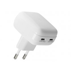 CH20EUWH7126 dbramante1928 re-charge Pro - Adaptador de alimentação - flat - 20 Watt - 3 A - 2 conectores de saída (24 pin USB-