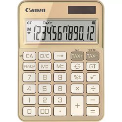 6818C002 Canon KS-125KB - Calculadora de secretária - 12 dígitos - Painel solar, bateria - ouro