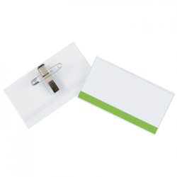 Porta-Nomes Horizontal 75x40mm Mola e Alfinete 50un 1901006