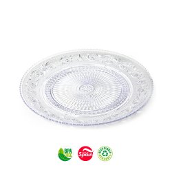 Pratos 18cm Plástico Reutilizável Cristal Transparente 1un 6621528
