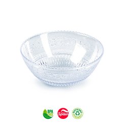 Tigela 13,5cm Plástico Reutilizável Cristal Transparente 1un 6621531