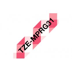 TZEMPRG31 Brother TZe-MPRG31 - Xadrez preto e vermelho - Rolo (1,2 cm x 4 m) 1 cassete(s) fita laminada - para Brother PT-H110,