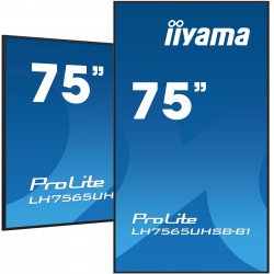 LH7565UHSB-B1 iiyama ProLite LH7565UHSB-B1 - 75" Classe Diagonal (74.5" visível) ecrã LCD com luz de fundo LED - sinalização di