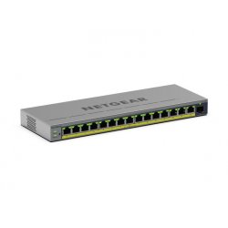 GS116EP-100EUS NETGEAR Easy Smart GS116EP - Interruptor - L3 - inteligente - 1 x 10/100/1000 + 15 x 10/100/1000 (PoE+) - deskto