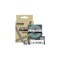 C53S672064 Epson LabelWorks LK-6WBJ - Preto em branco mate - Rolo (2,4 cm x 8 m) 1 cassete(s) caixa pendurada - cartucho de fit