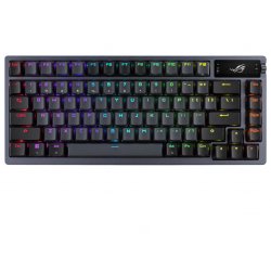 90MP0316-BKSA00 ASUS ROG Azoth - Teclado - 75%, hot-swappable - com ecrã OLED - backlit - sem fios - USB, 2.4 GHz, Bluetooth 5.