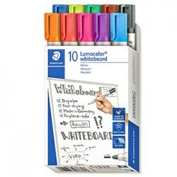 Marcador Quadros Brancos Lumocolor 351 B10 2mm 10 Cores 10un 1321092