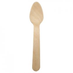 Colheres Sobremesa Madeira 12,5cm 100un 6621219