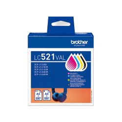 Pack Tinteiros Brother LC521VAL 4 Cores 500 Pág. BROLC521VAL