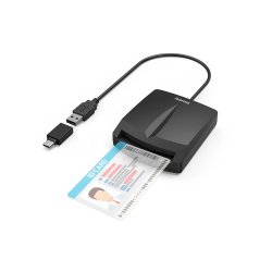 Leitor Cartão Cidadão Chip DNI 4.0 USB-A + USB-C HAM53398