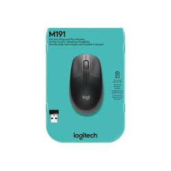910-005905 Logitech M190 - Rato - óptico - 3 botões - sem fios - receptor sem fio USB - carvão vegetal