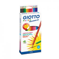 Lápis Cor 24un Cx Cartão Giotto Elios Triangular 18cm 160275900
