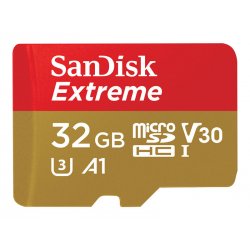 SDSQXAF-032G-GN6MA SanDisk Extreme - Cartão de memória flash (adaptador microSDHC a SD Incluído) - 32 GB - A1 / Video Class V30