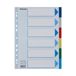 Separadores A4 Polipropileno Cores Sortidas 6 Pestanas 1721086