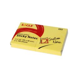 Bloco Notas Aderentes 040x050mm Eagle Amarelo 100 Folhas 1un 1621052