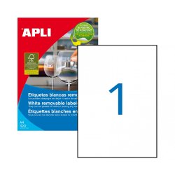 Etiquetas Removíveis 210x297mm 100Fls A4 Apli 100un APL3060