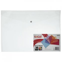 Bolsa Envelope A3 Fecho Botão Transparente Eagle 100EA13018