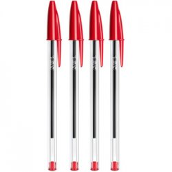Esferográfica BIC Cristal Ball Point Vermelho 1mm 4un 1171037
