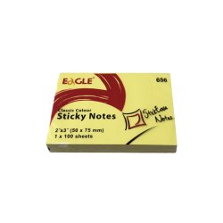 Bloco Notas Aderentes 050x075mm Eagle Amarelo 100 Folhas 1un 1621050
