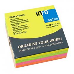 Bloco Notas Aderentes 075x075mm Néon Cubo 320 Folhas 162565439