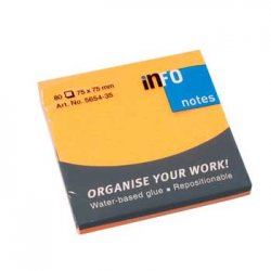 Bloco Notas Aderentes 075x075mm Laranja 80 Folhas 162565435