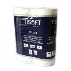 Papel Higienico Doméstico 30mts 3Fls Tisoft Premium 60 Rolos 6501046