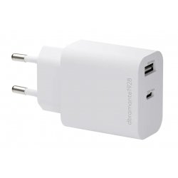 CH25EUWH7244 dbramante1928 re-charge - Adaptador de alimentação - 25 Watt - 2 conectores de saída (24 pin USB-C, USB) - branco