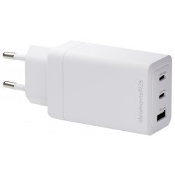 CI65EUBL7232 dbramante1928 re-charge - Adaptador de alimentação - 65 Watt - 3 conectores de saída (2 x USB-C, USB) - branco