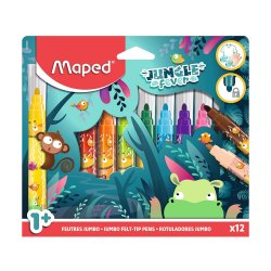 Marcador Feltro 012un Maped Jungle Fever Jumbo 130846900