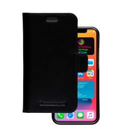 LY54GTBL1178 dbramante1928 Lynge - Capa flip cover para telemóvel - couro com granulação plena - preto - para Apple iPhone 12 m