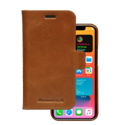 LY54GT001179 dbramante1928 Lynge - Capa flip cover para telemóvel - couro com granulação plena - canela - para Apple iPhone 12 