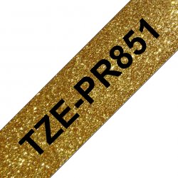 TZEPR851 Brother TZe-PR851 - Impressão negra em dourado brilho premium - Rolo (2,4 cm x 8 m) 1 cassete(s) fita laminada - para 