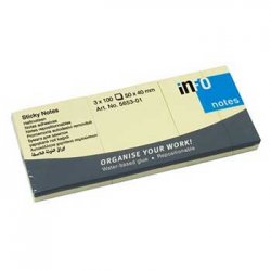 Bloco Notas Aderentes 040x050mm Amarelo 100 Folhas 3un 162565301