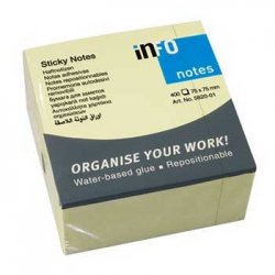 Bloco Notas Aderentes 075x075mm Amarelo Cubo 400 Folhas 162582001
