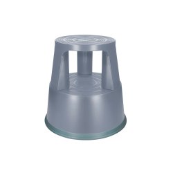 Tamborete/Escadote Plástico 2 Niveis 45cm Altura Cinza 5931003