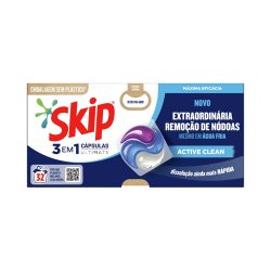 Detergente Cápsulas Máquina Roupa Skip Active Clean 32un 6831585