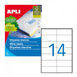Etiquetas 105x042,4mm 100Fls A4 Apli 1400un APL01277
