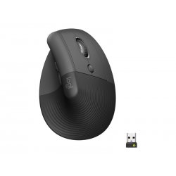 910-006473 Logitech Lift Vertical Ergonomic Mouse - Rato vertical - ergonómico - óptico - 6 botões - sem fios - Bluetooth, 2.4 