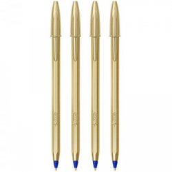 Esferográfica BIC Edição Especial Azul 1mm Dourado 4un 1171039